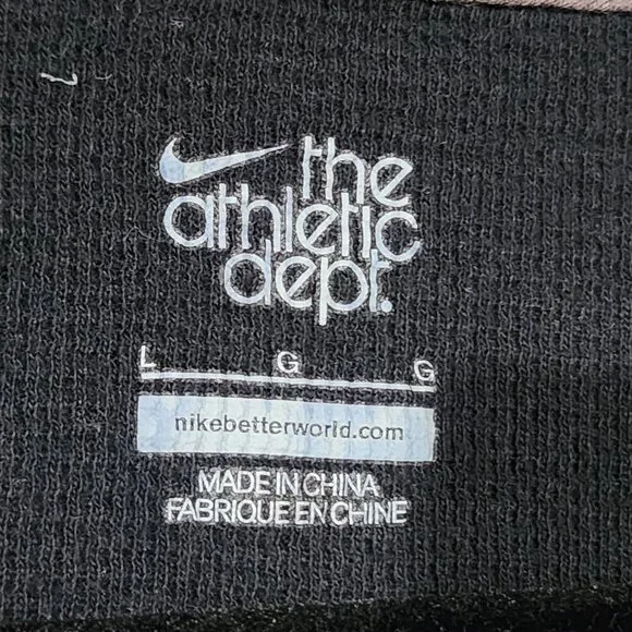 NIKE 5 Button Long Sleeve Fitted Waffle Thermal Henley Shirt SZ Large Cotton - Picture 8 of 8